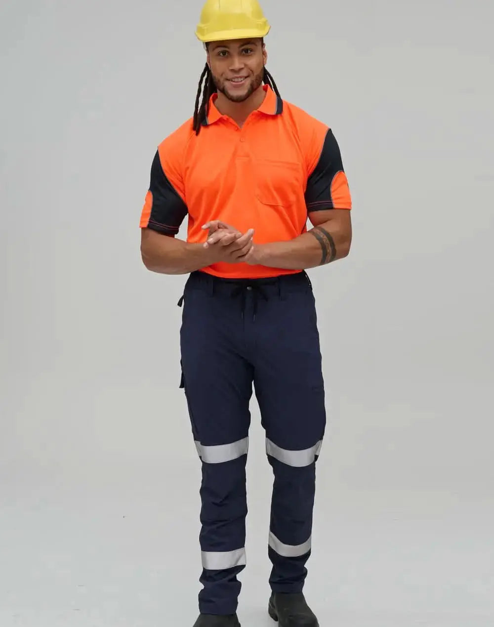 Unisex DWR Water Repellent Flexi Work Pants with Tape WP30HV Australian Industrial Wear